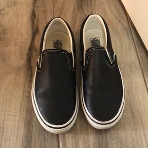 Vans classic slip on shoe BLACK LEATHER